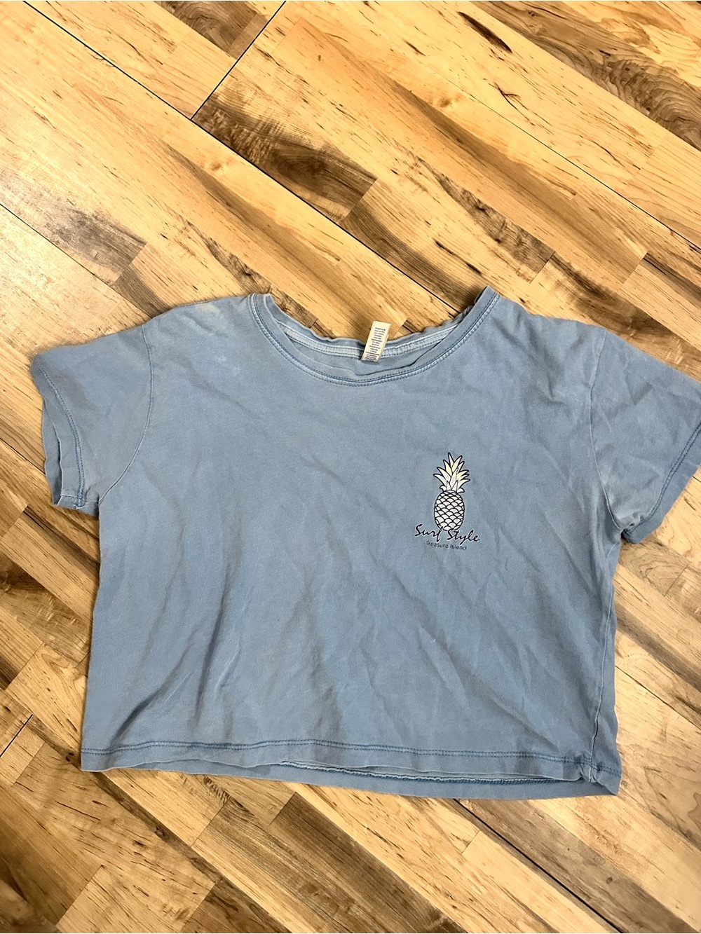 surf style Light Blue Pineapple Graphic Tee